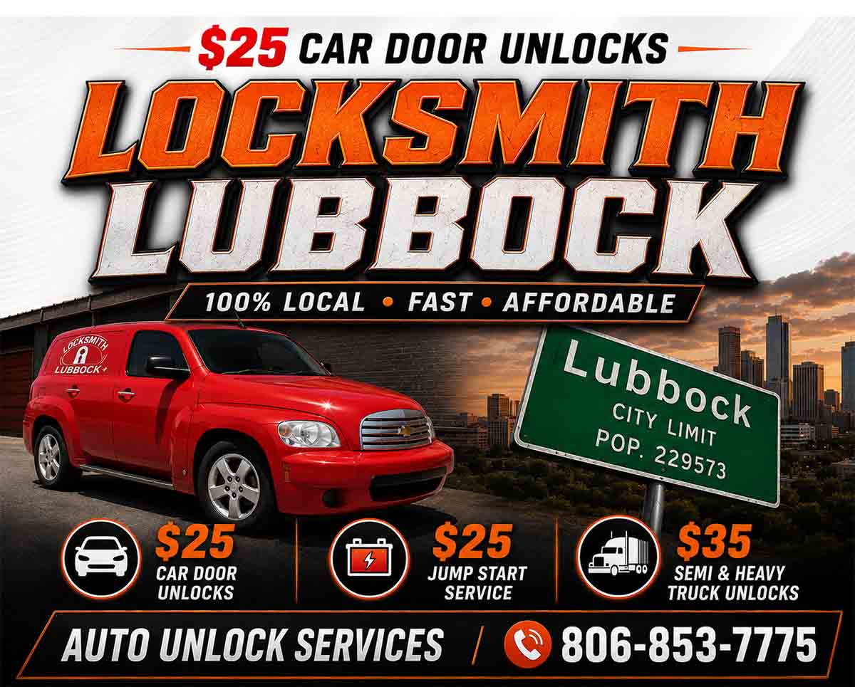 locksmith near me located in Lubbock Texas, cheap locksmith Lubbock, we pop car door locks